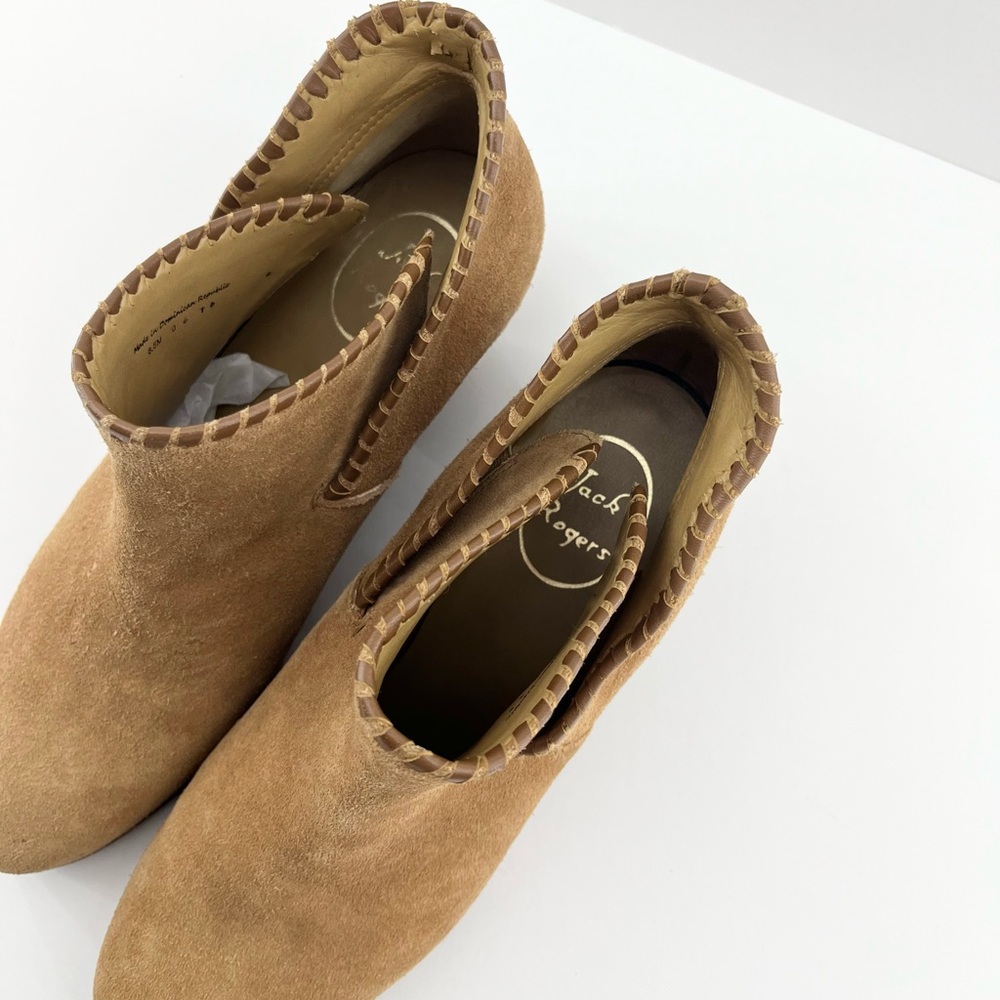 Camel Suede Jack Rogers Sadie Ankle Booties - Picture 3 of 9